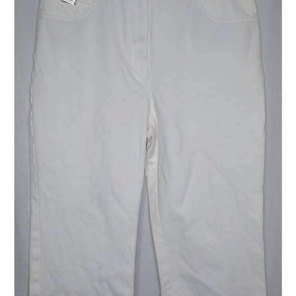 St. John Sport White Cotton Cuffed Cropped Capri Pants Women’s Size 4 - Picture 1 of 6